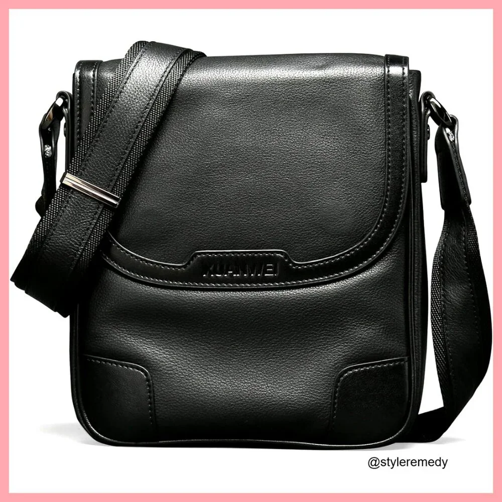 Full Grain Cowhide Messenger Bag for Tablets and Business Work